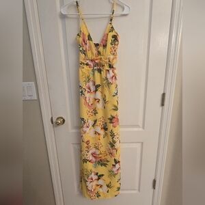 Floral Yellow Maxi Dress